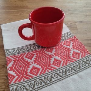 ❄️5/$20 Vintage Pagnossin P vibrant red ceramic mug. Made in Italy